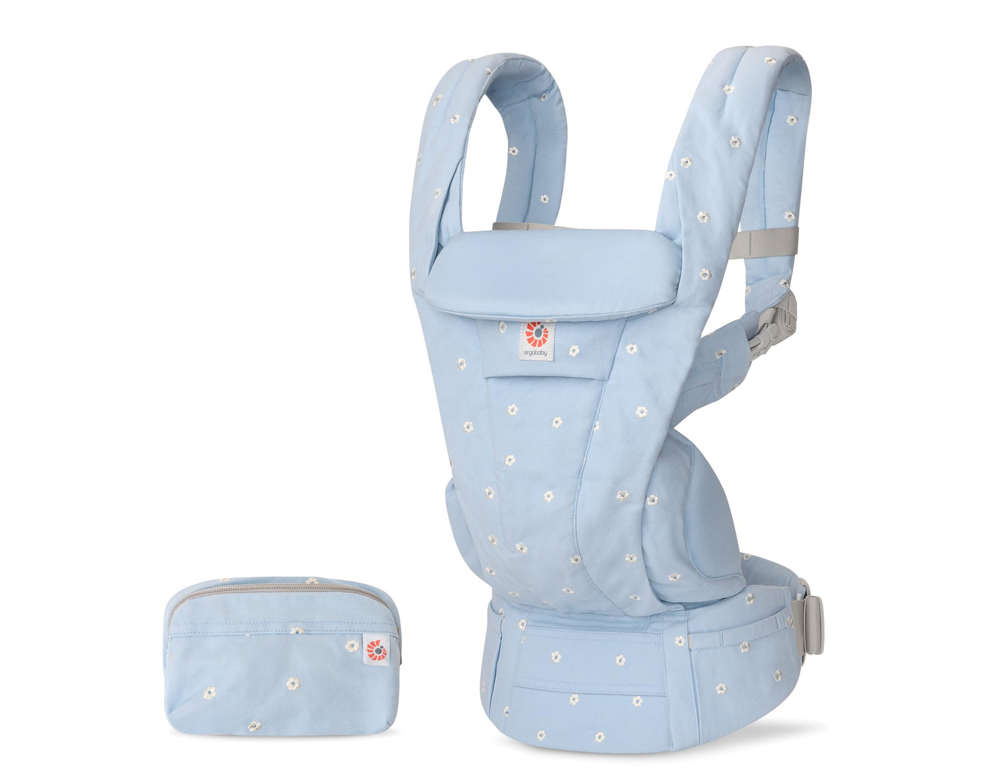 Omni Deluxe Babytrage, Serene Blue Flowers Baumwolle