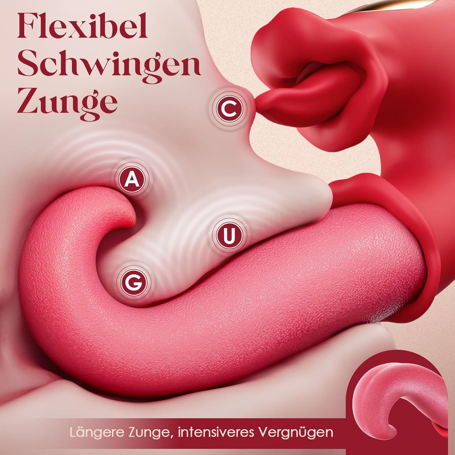 3-in-1 Zungenvibrator, Hautfarbe