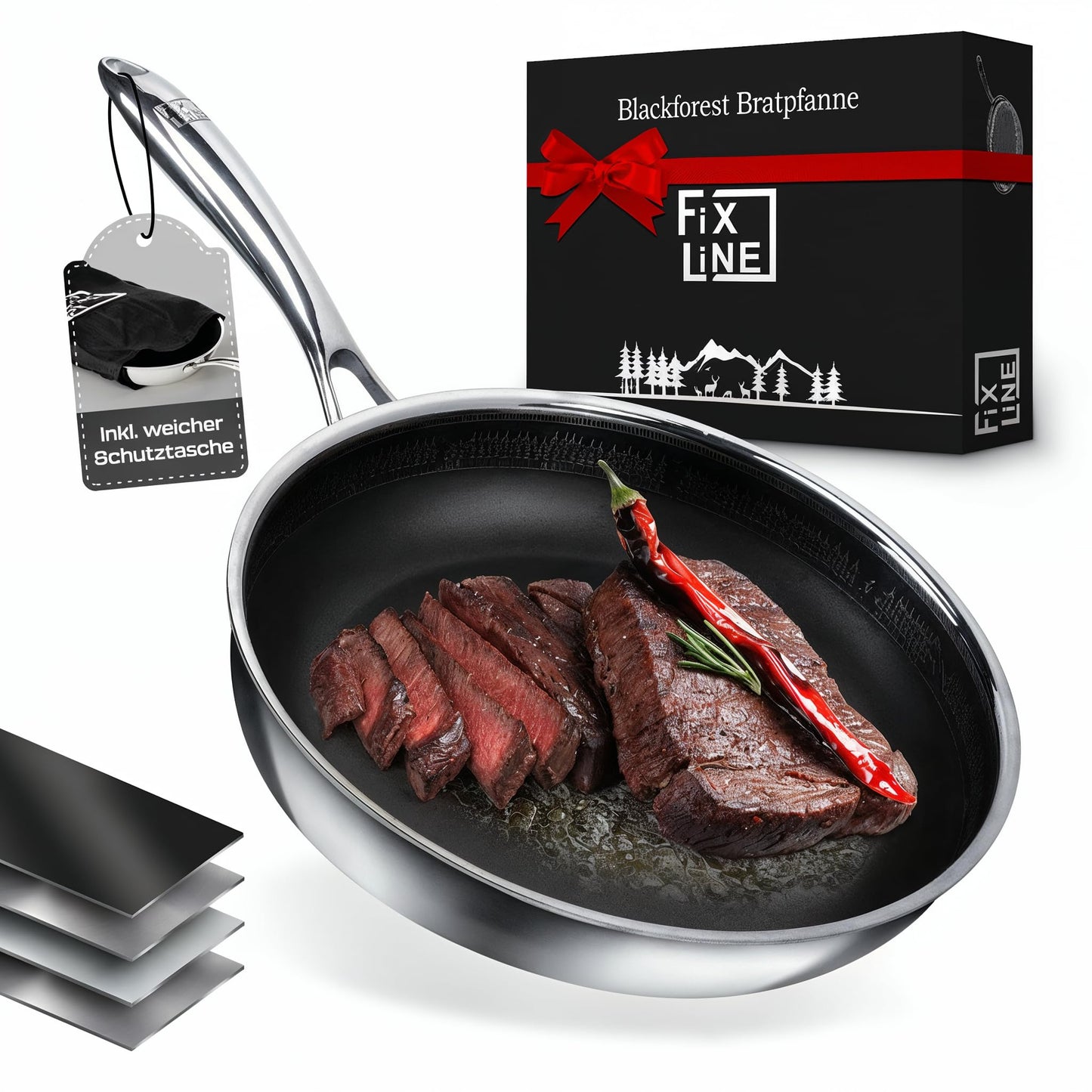 Bratpfanne 28 cm, 28cm I Pfanne I Black