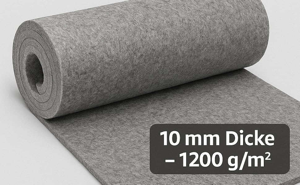 Filzmatte 10mm Meterware, 160x50 cm