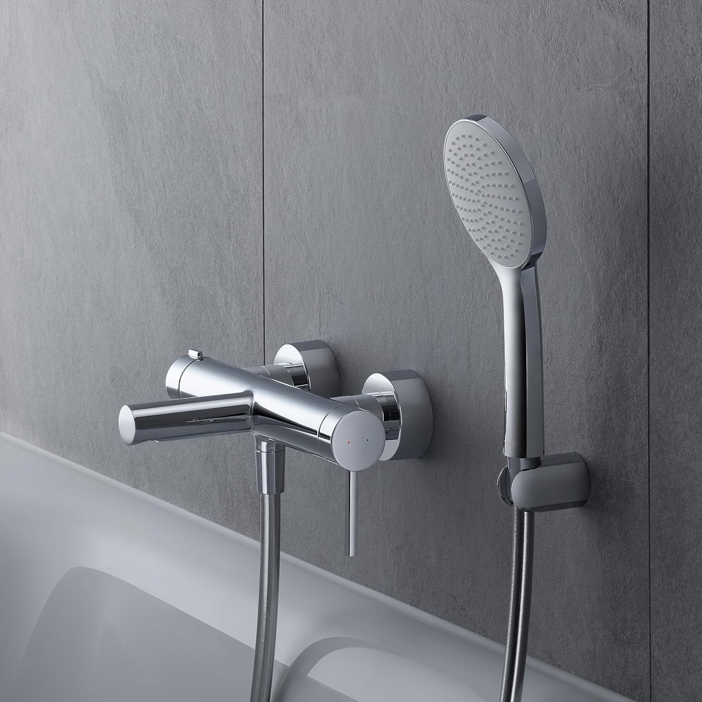 Universal Duschkopf, wassersparend (MinusFlow), mit 1 Strahlart Chrom/Weiss