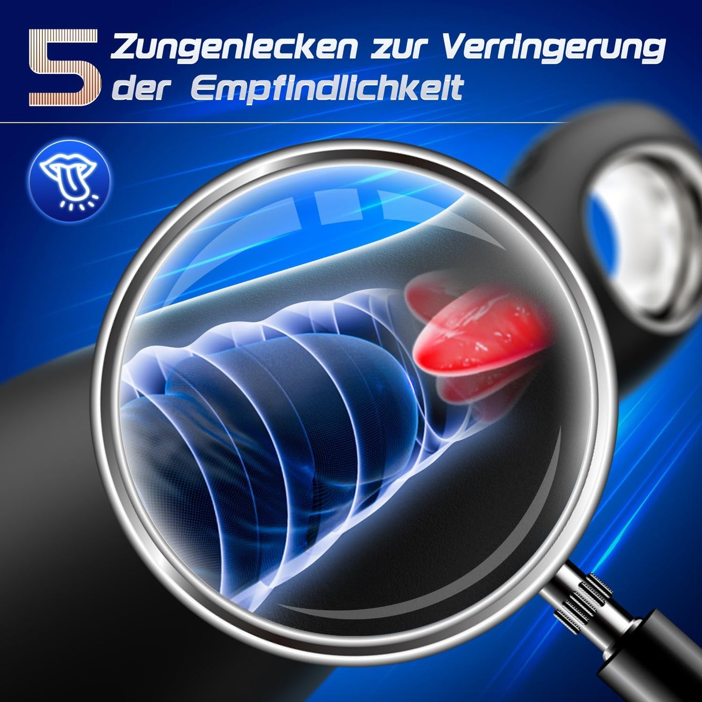 Masturbator mit 360° Vibrationsmodi und 5 Zungenleckmodi, erotic sex toy