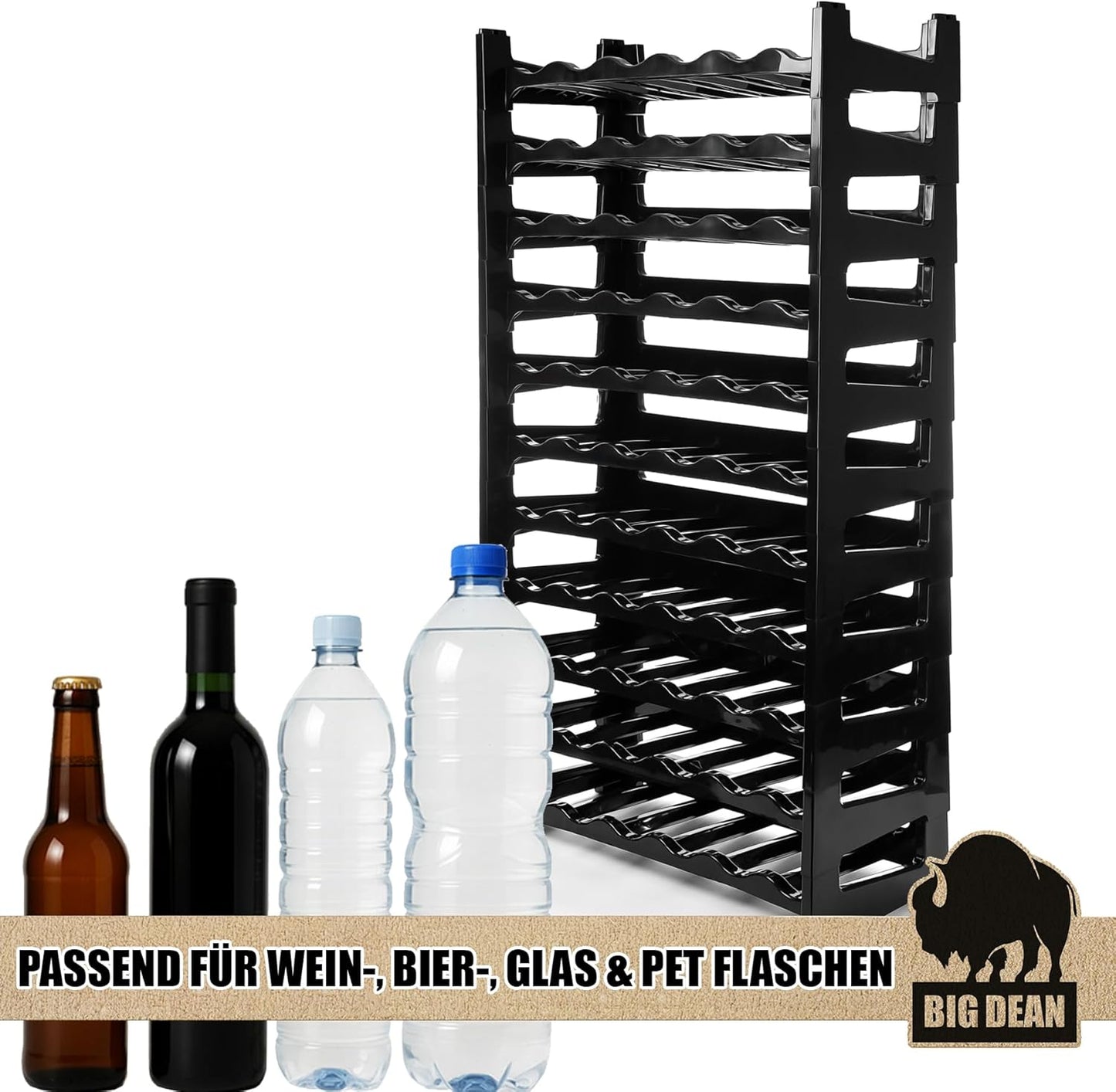 Stapelbares Flaschenregal für 72 Flaschen (12er-Set), 12 Stück (72 Flaschen)