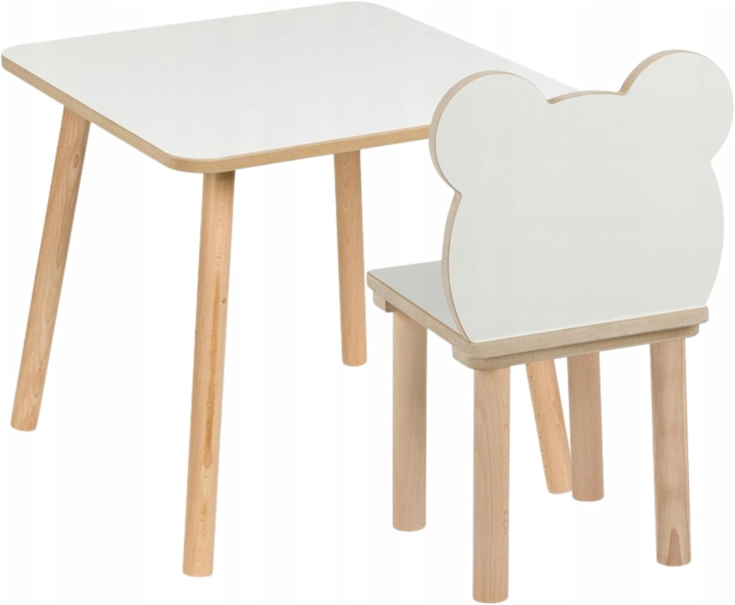 Kindertisch und Bärenstuhl-Set, Kids Table And Chair Teddy Bear Set 50 x 50 x 47 cm
