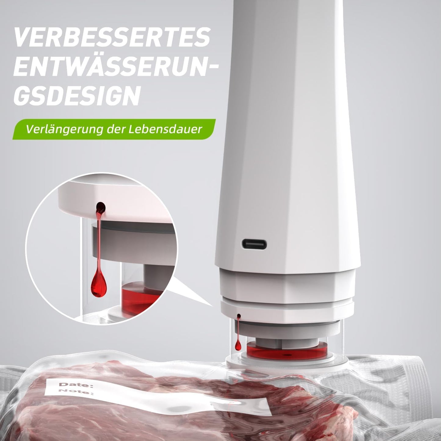 Mini Vakuumiergerät mit 30 wiederverwendbaren Vakuumbeuteln, X-Large(Siegelgerät*1 + Vakuumbeutel*30-Set)