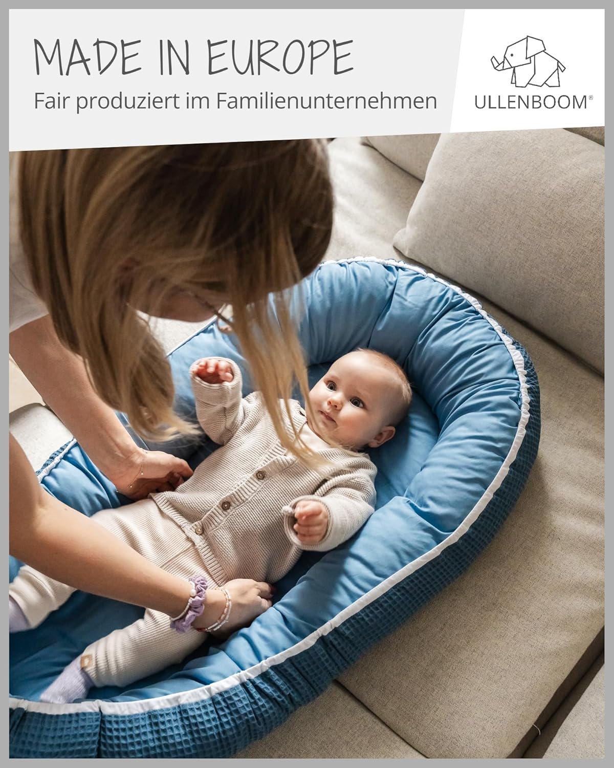Babynest für Neugeborene, Blau Babynest