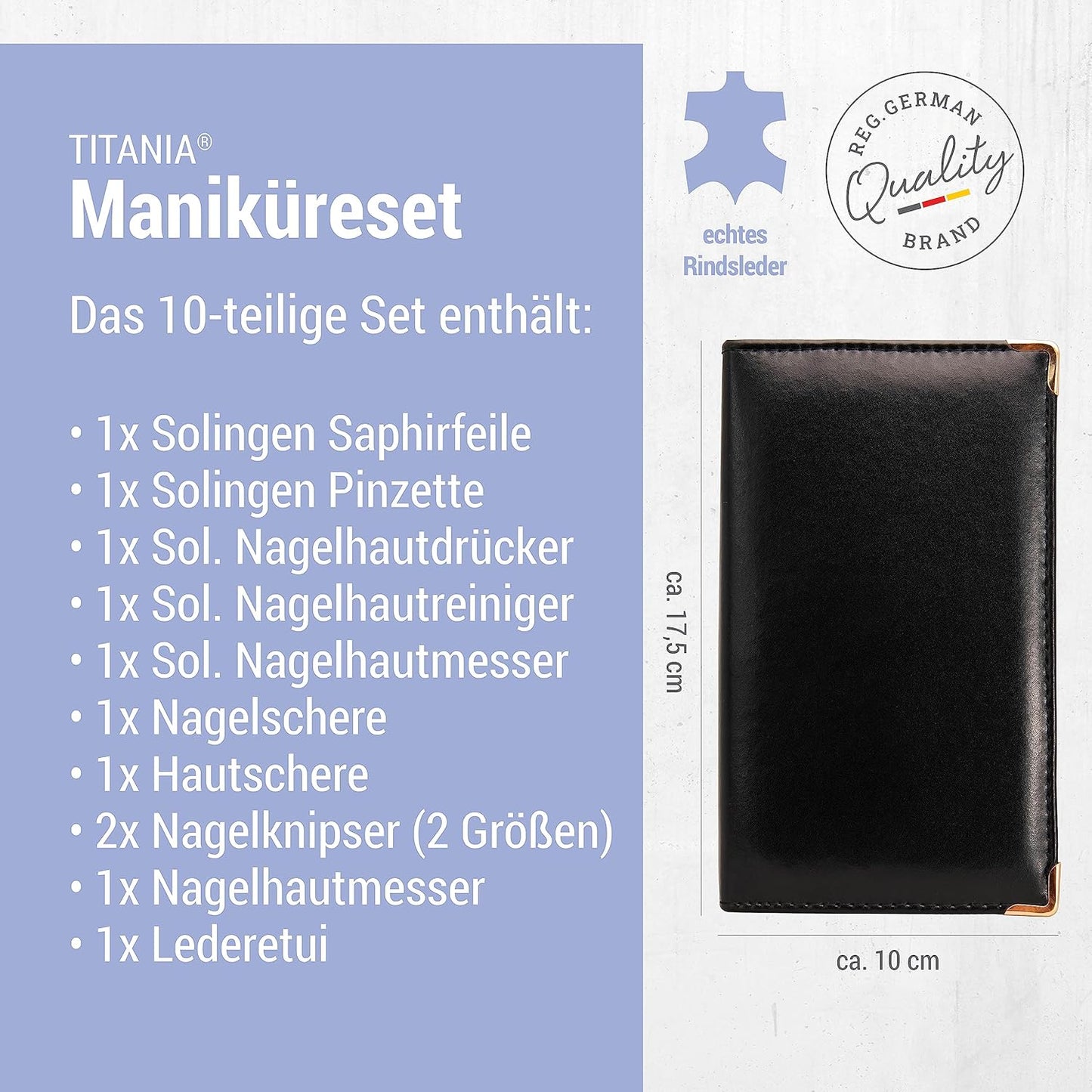 Nagelpflegeset, Maniküre Etui 10-teilig