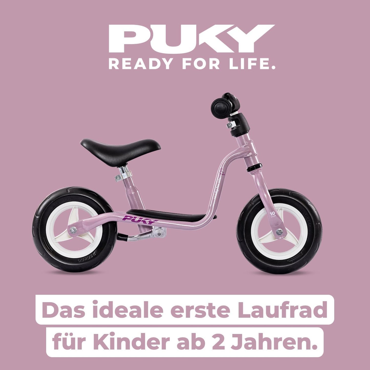 LR M Laufrad mit Trittbrett und Seitenständer, Pearl Pink + Seitenständer
