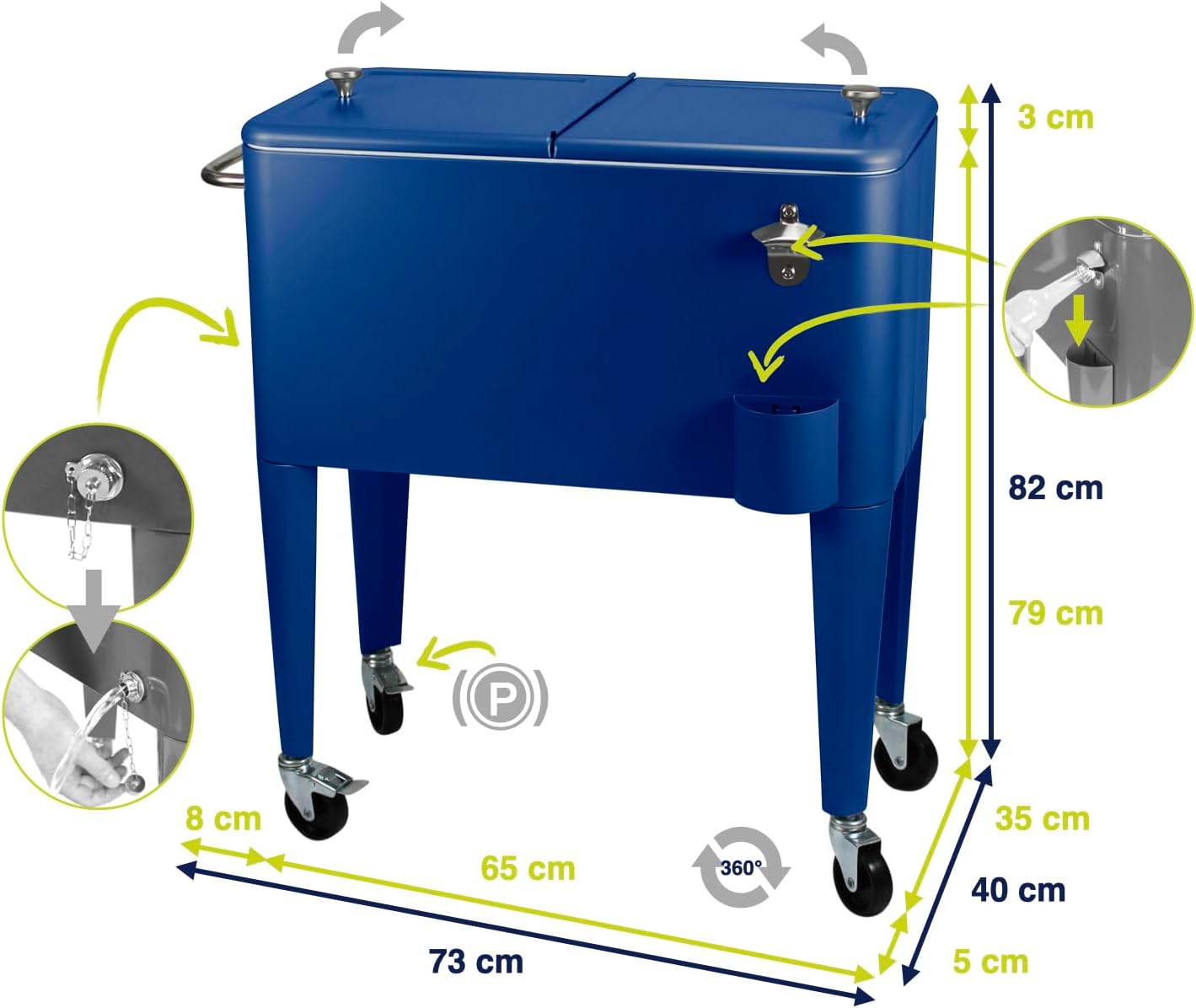 Kühlwagen, Blau