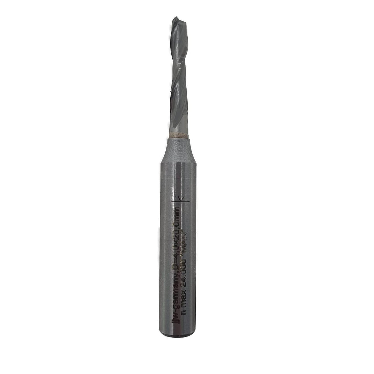 Spiralnutfräser für Oberfräse, D= 4,0 mm NL 20,0 mm GL 68