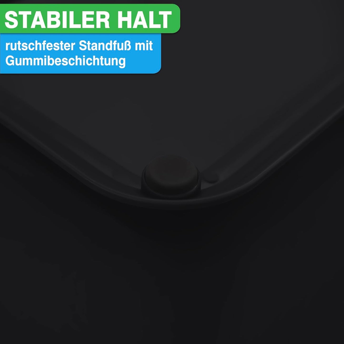 Biomülleimer mit Knopfdruck-Deckel, Schwarz