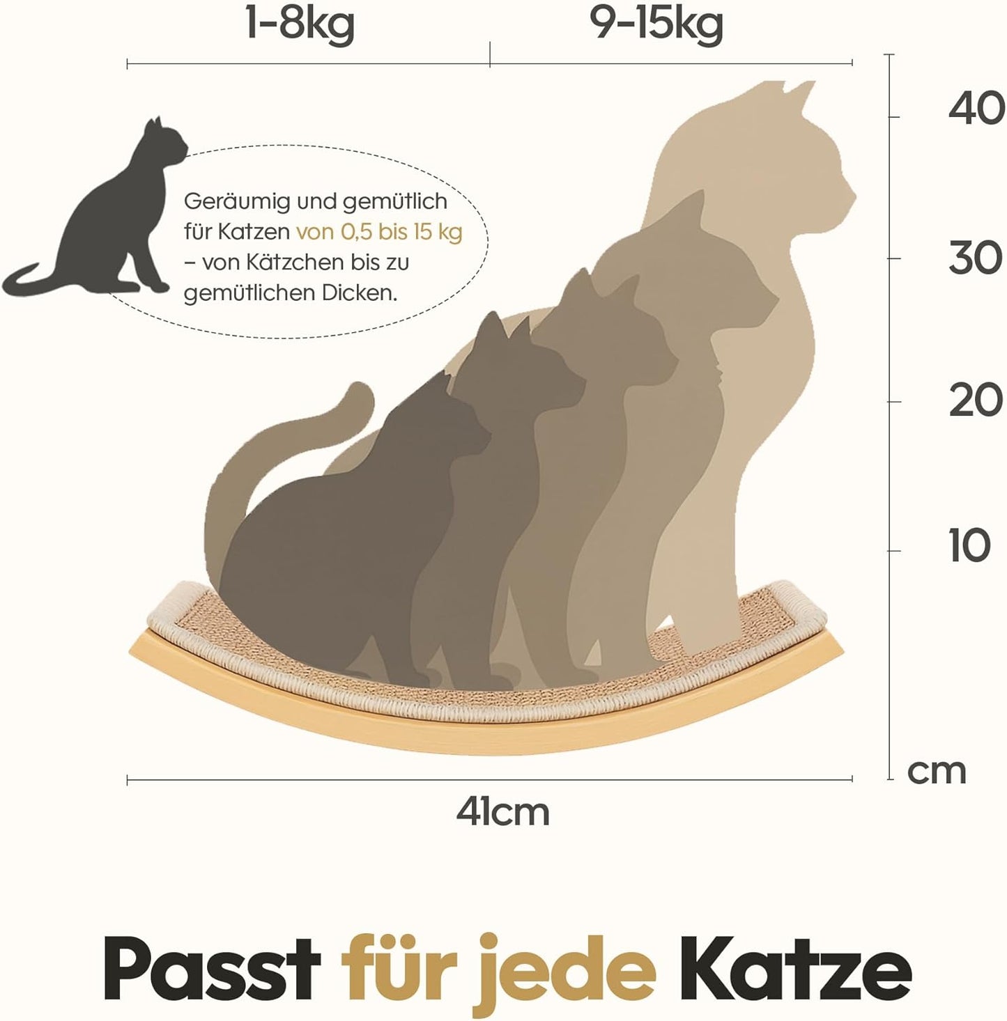 Katzen Wandregal mit Sisal-Kratzmatte, Gelb 1PC Katze Wandregal