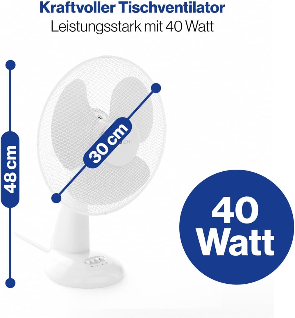 Tischventilator VL 3602, Weiss