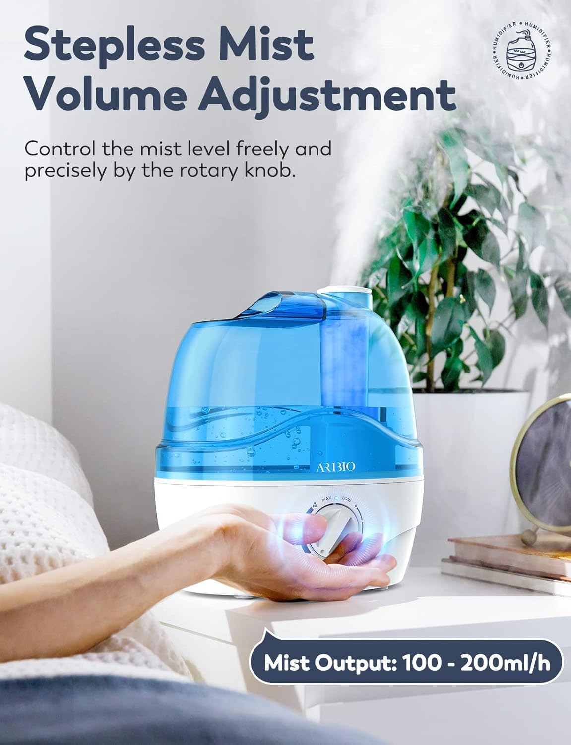 Luftbefeuchter mit 360° Düse, 2.2L