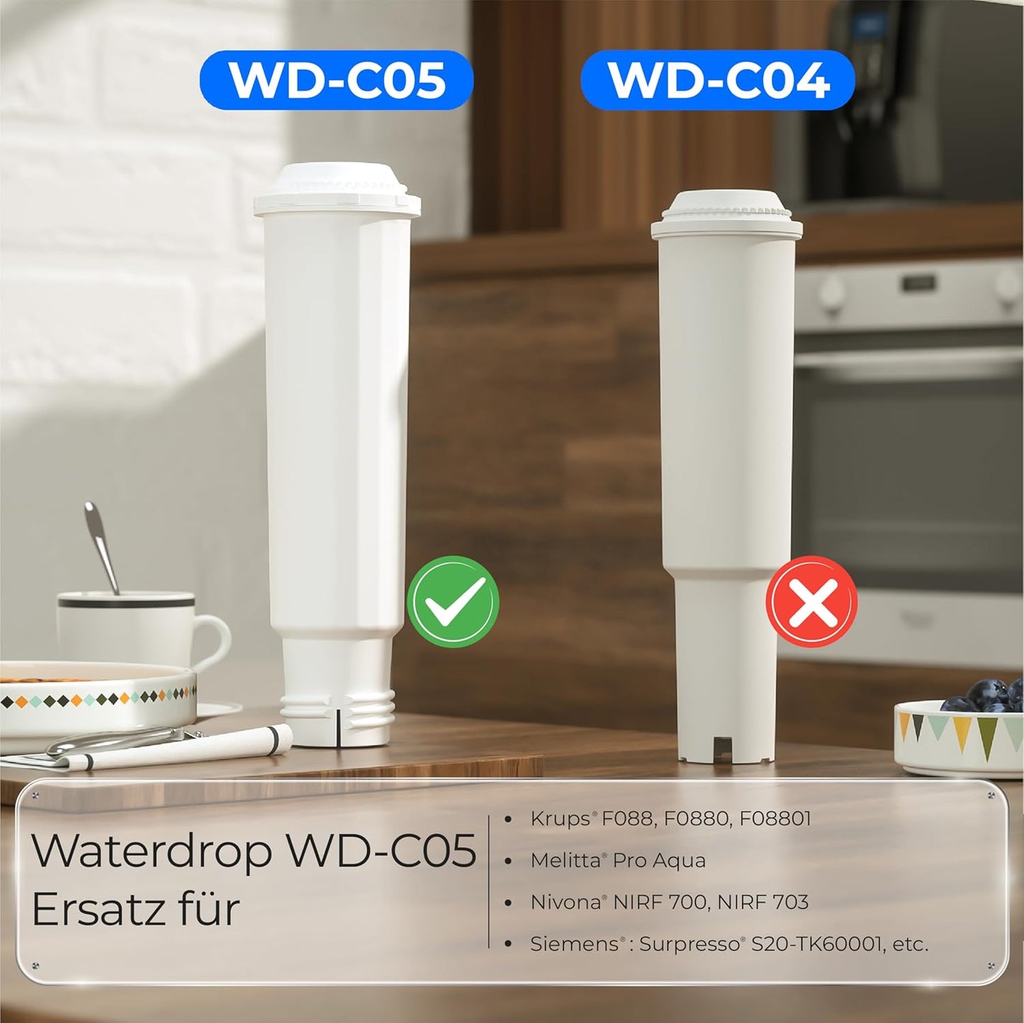 4er-Pack Kaffee-Wasserfilterpatronen