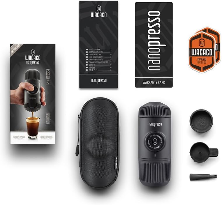 Nanopresso Reisekaffeemaschine, Nanopresso+Case Dunkelgrau
