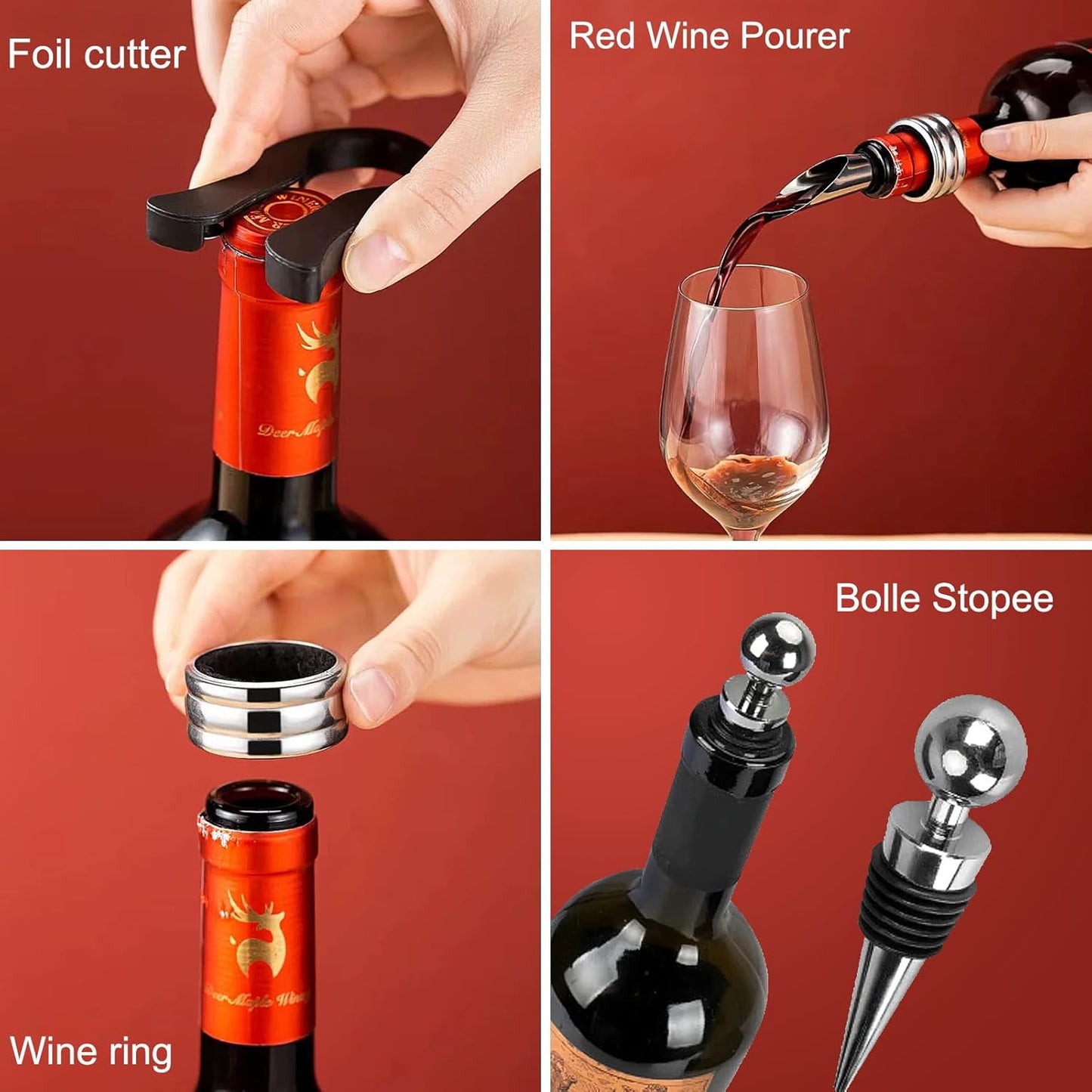 Korkenzieher Wein-Set (11-teilig, Geschenkbox)