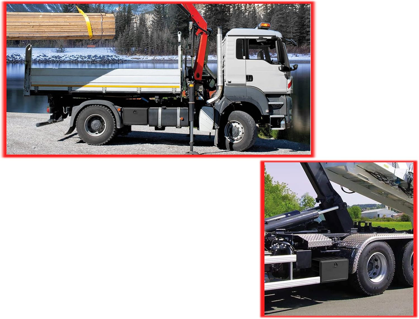 Abschliessbare LKW-Unterbaubox, spritzwassergeschützt, 500x365x300