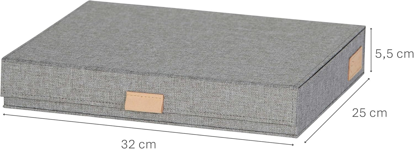 Premium Brillenbox für 8 Brillen aus Leinenstoff, Hellgrau