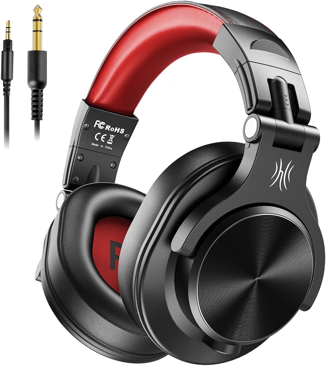 Fusion A71 DJ Kopfhörer Over Ear mit Share Port, Rot A71