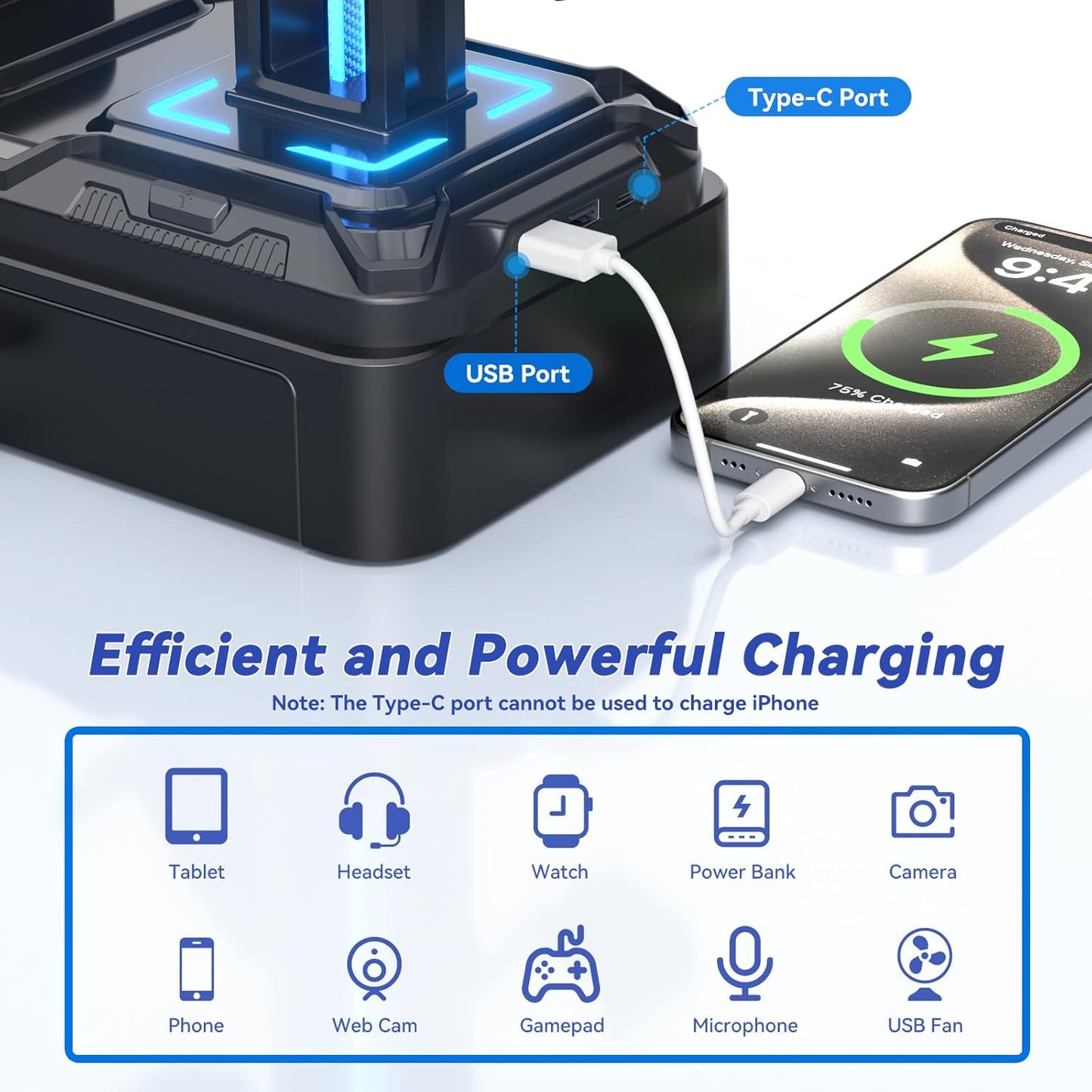 Gaming Kopfhörer-Ständer mit USB & Controller-Halterung
