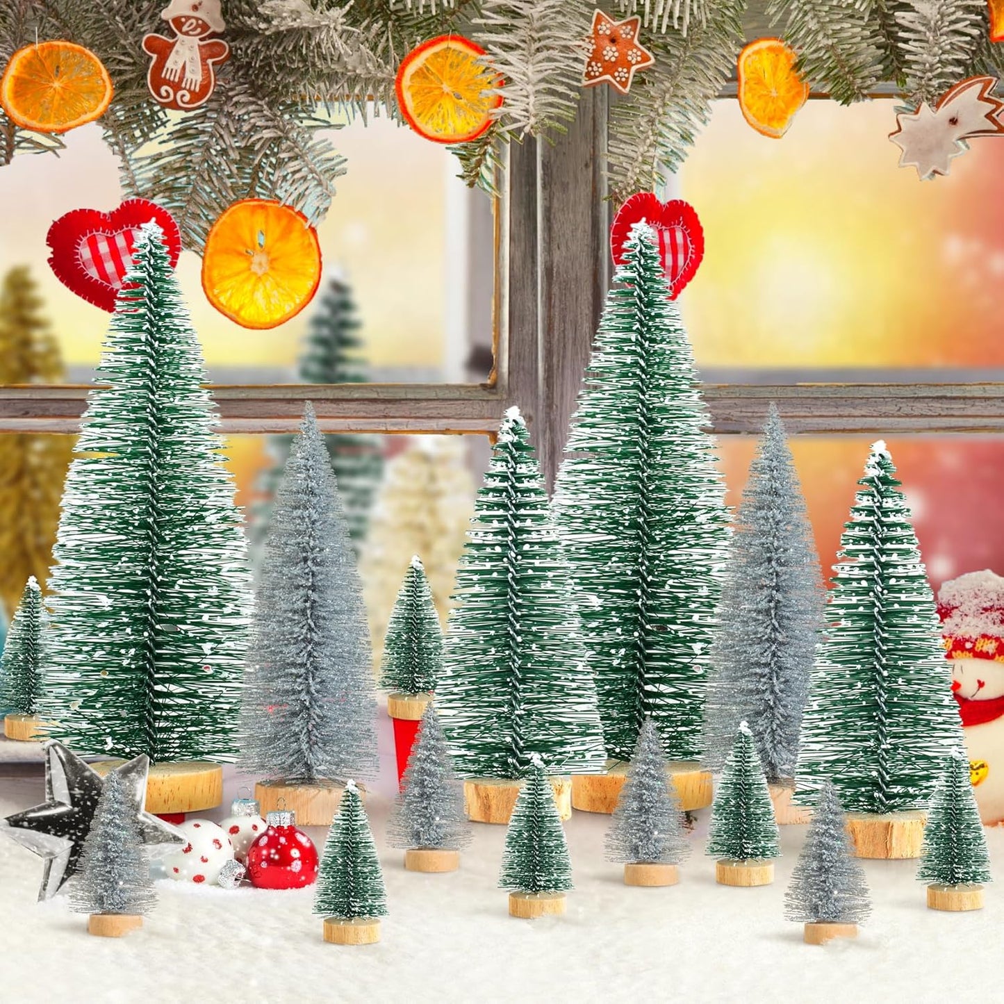 Mini-Tannenbaum, 16 Stück, Grün Silber