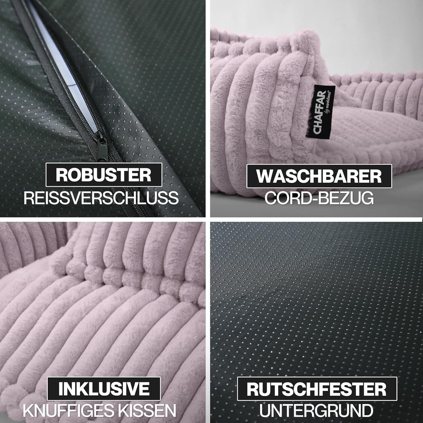 Katzensofa Chaffar, Zartrosa M (80cm)