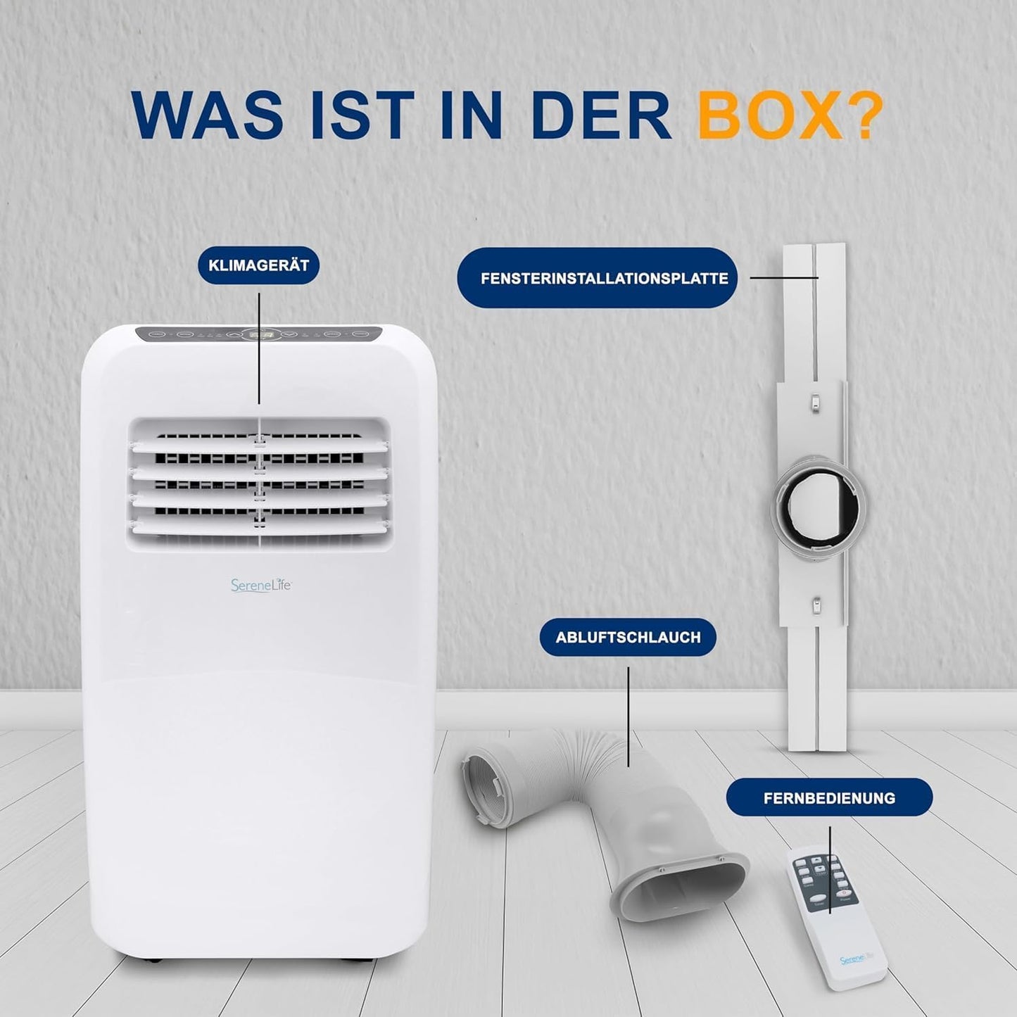 Mobiles Klimagerät mit Timer & Fernbedienung, 7,000 BTU EU