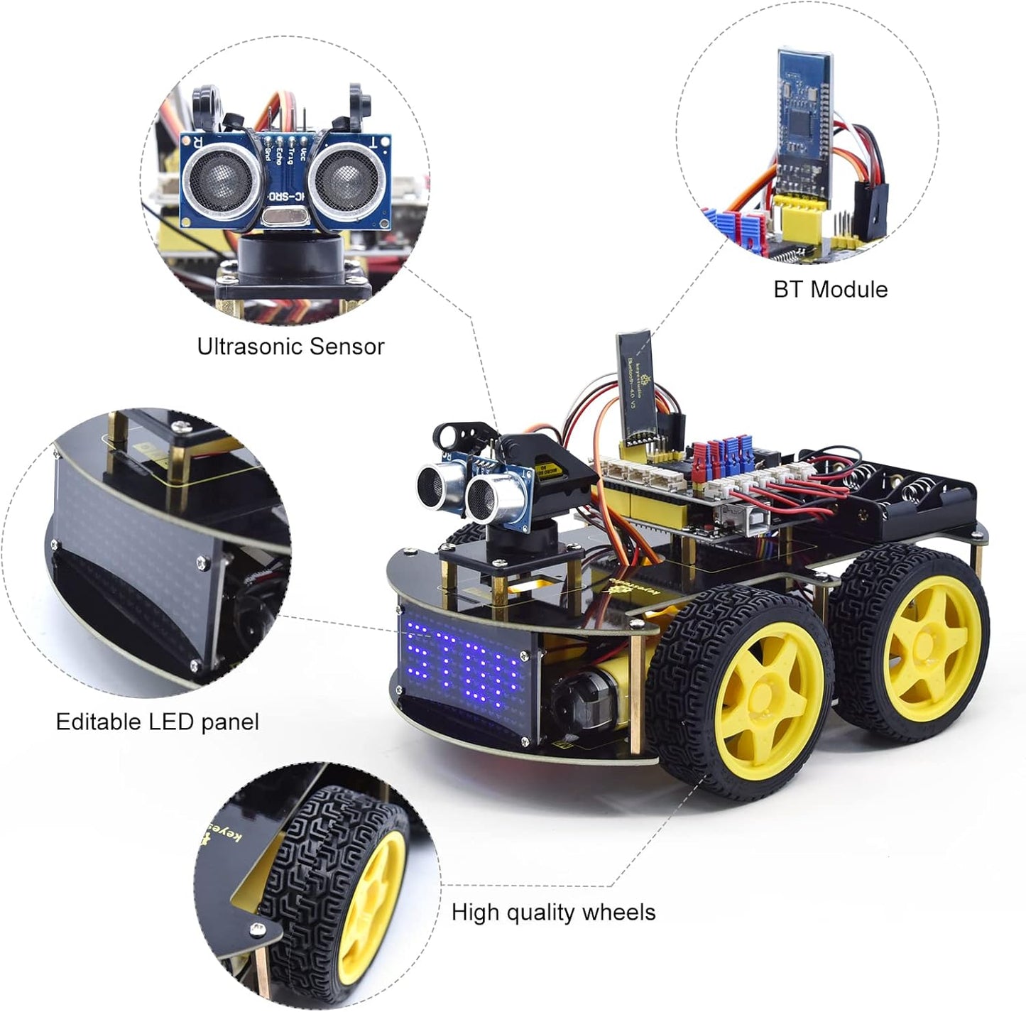 4WD Roboter Bausatz mit Mikrocontroller und Sensoren, 4wd Roboter Car Kit
