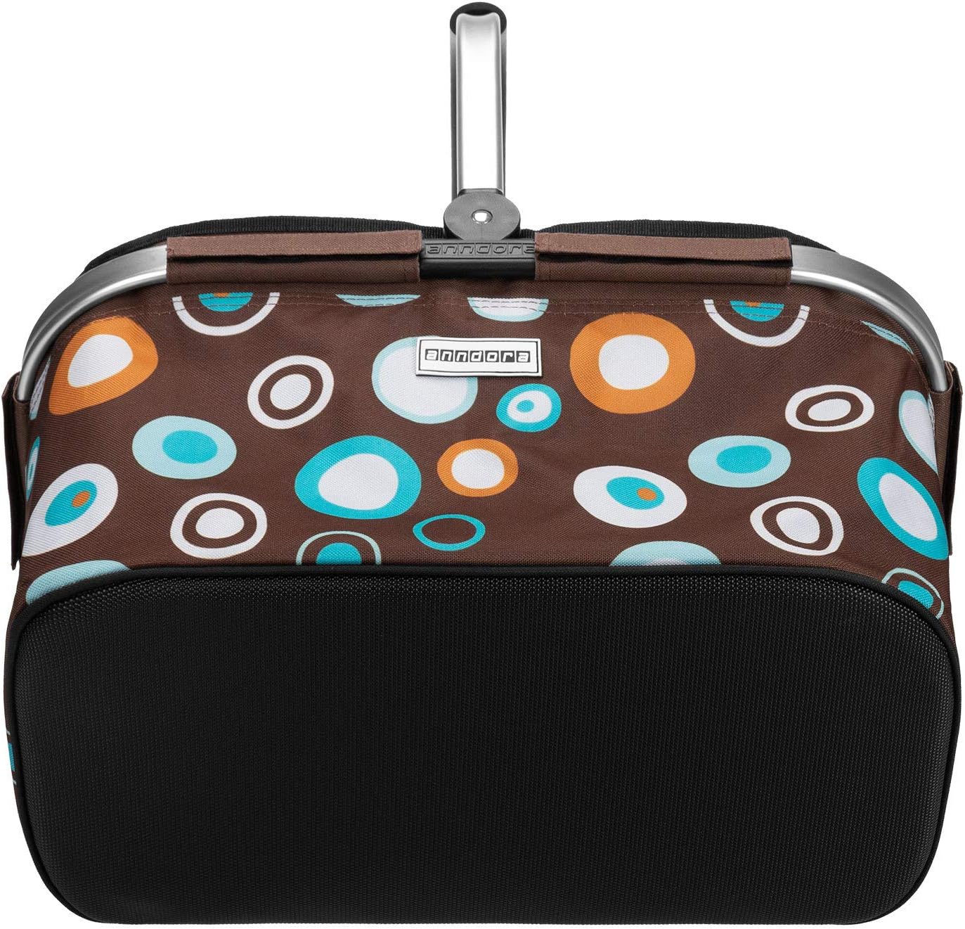 Einkaufskorb Retro, Braun Hellblau