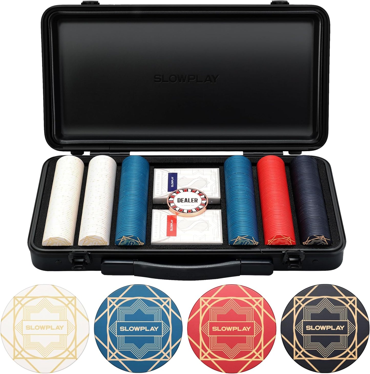 Nash Pokerset mit 300 Pokerchips, 300 Ohne Werte / 39mm