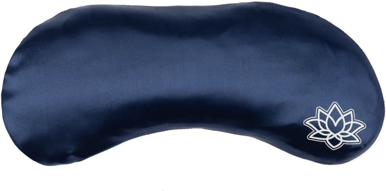 Augenkissen mit Lavendel-Leinsamen-Füllung, Seide Dunkelblau