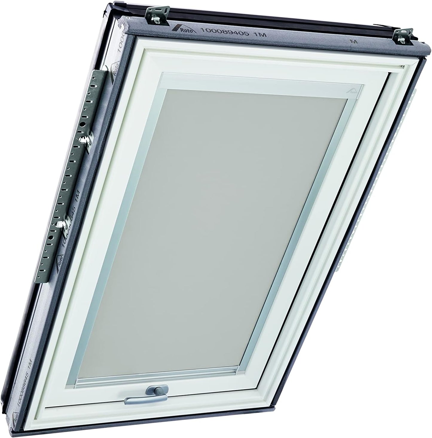 Dachfenster-Verdunkelungsrollo ZRV, Hellgrau B46 x H98 cm Führungsschiene Silber
