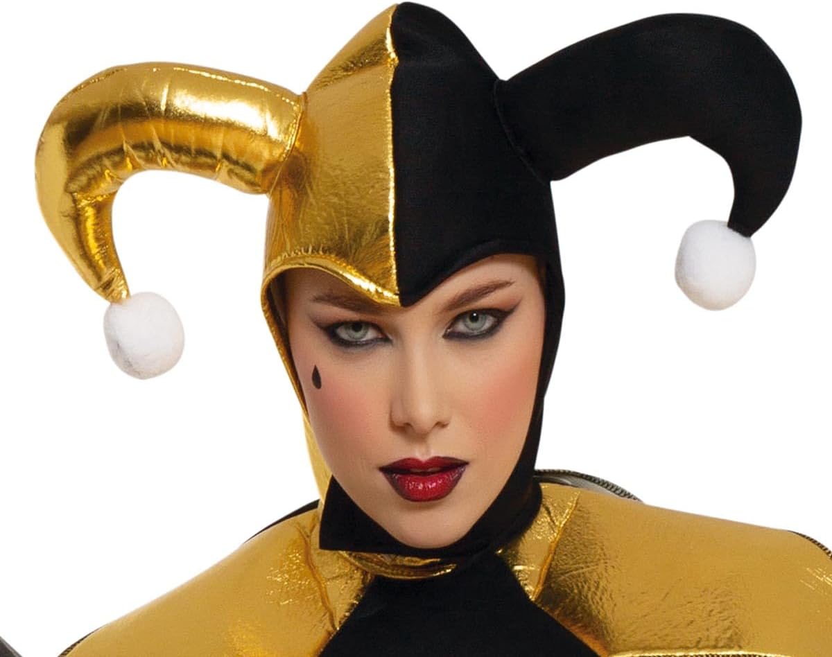 Goldenes Harlekin-Kostüm für Damen, S