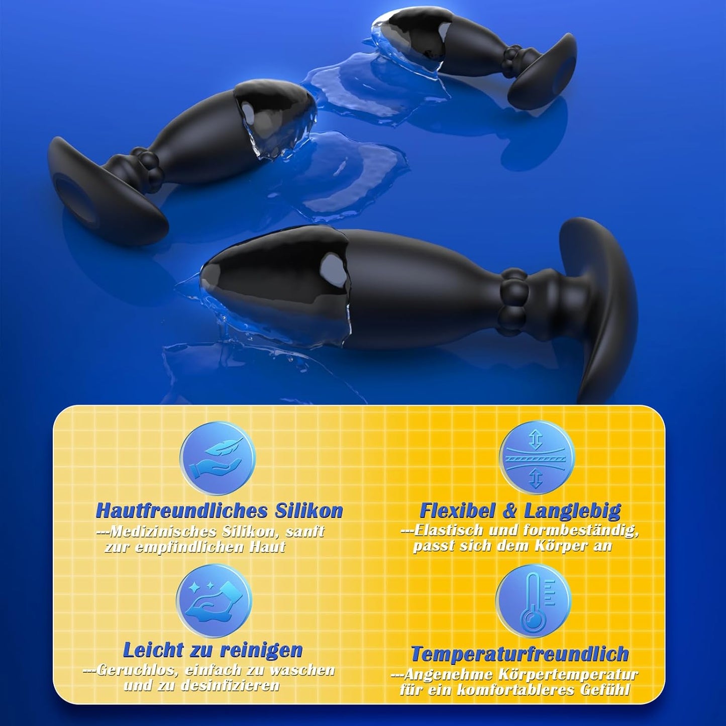 3-teiliges Anal Plug Set mit Stossenden Stahlkugeln