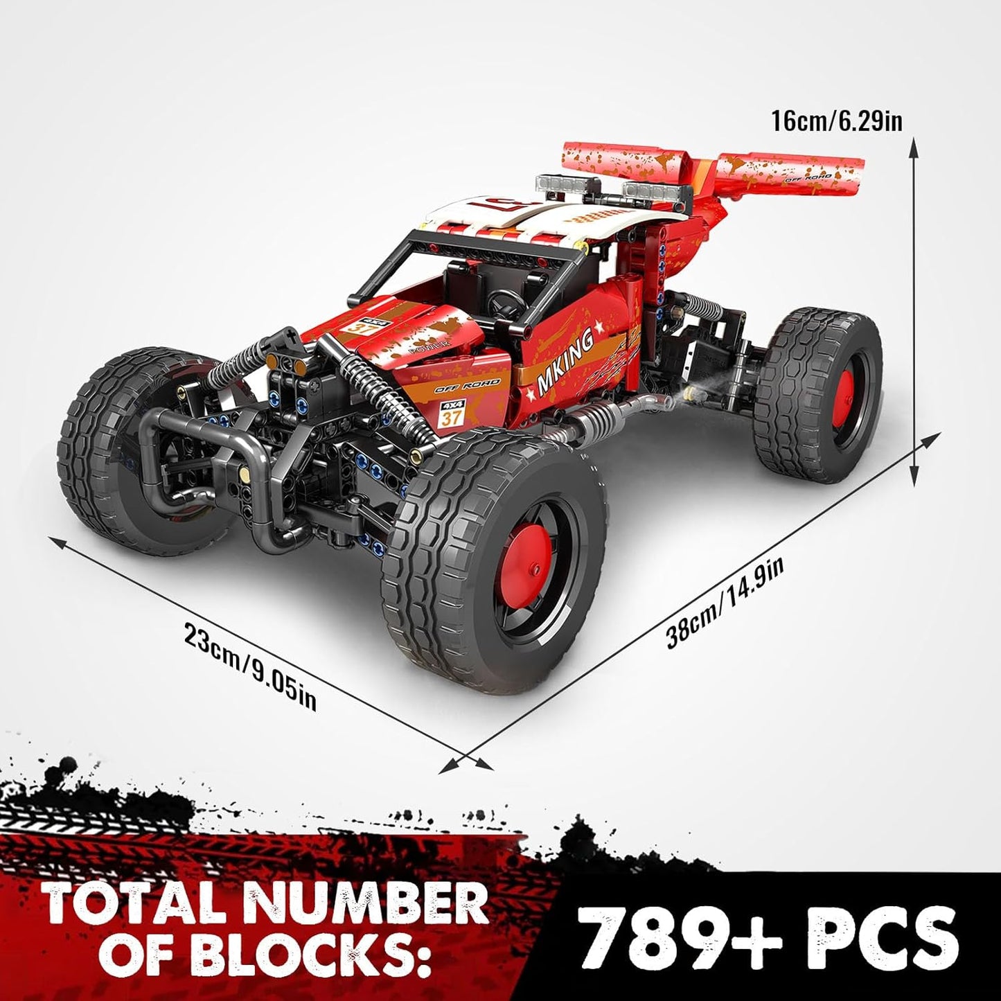 18019B Technik Geländewagen Modellbaustein-Set, 708 Teile, App-Steuerung, All Terrain Fahrzeug