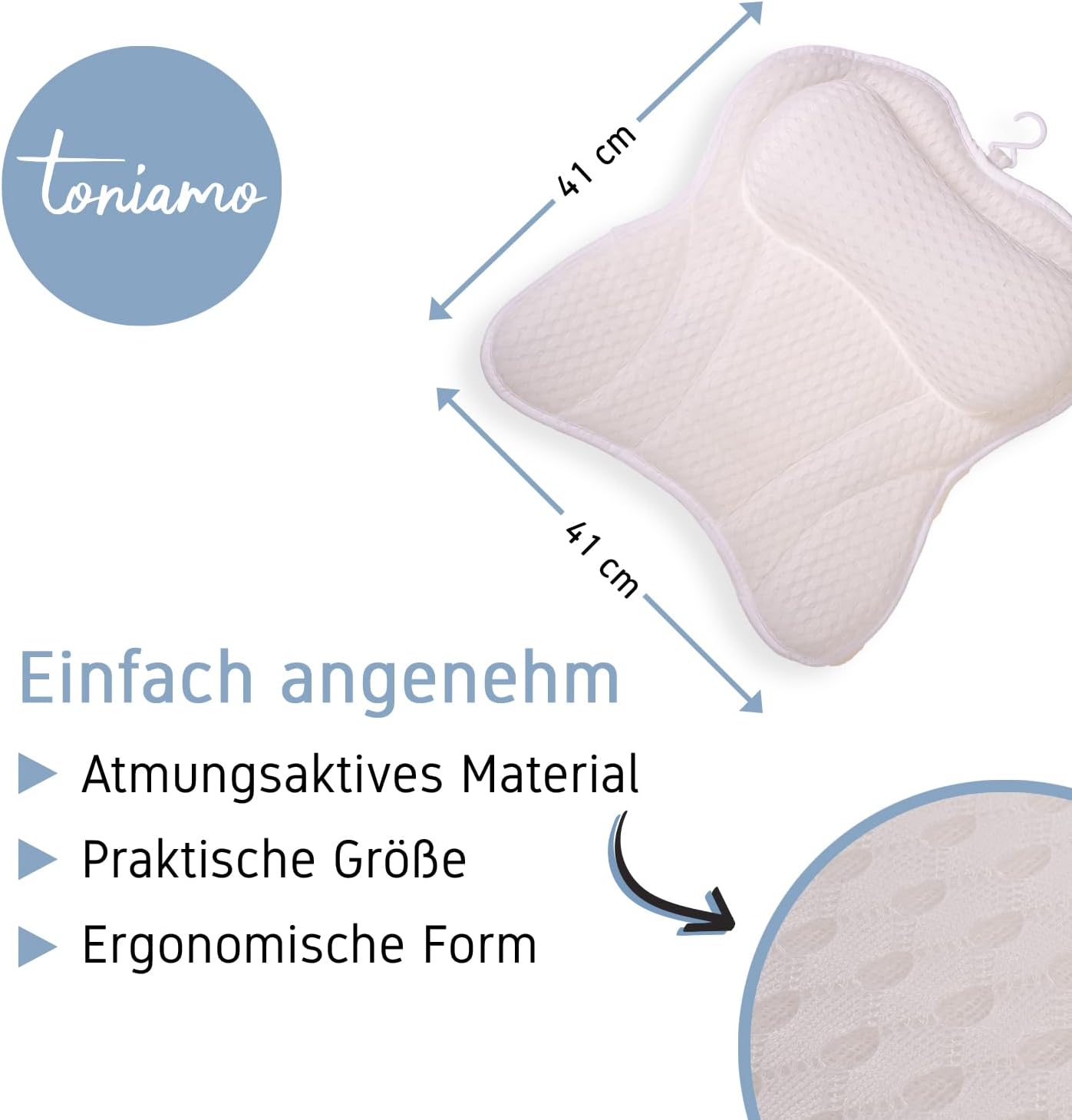 Ergonomisches Badewannenkissen, White