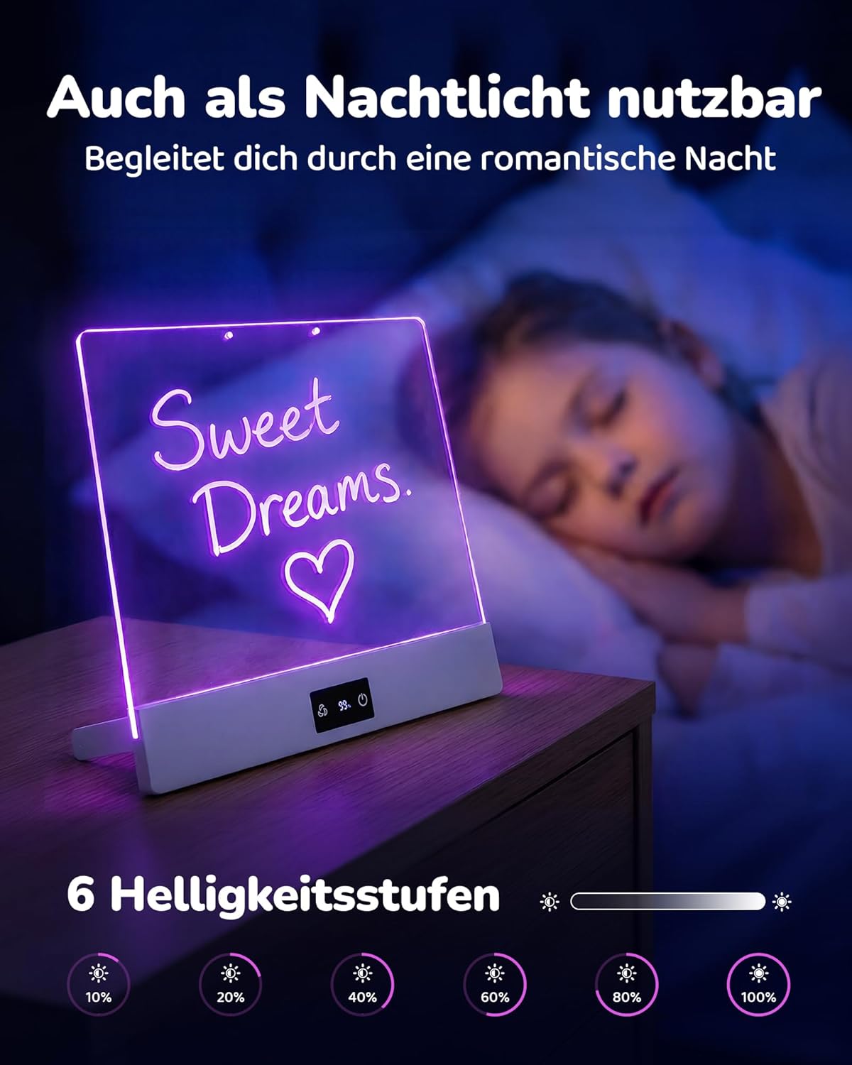 LED Zeichenbrett für Kinder, Weiss 14 Zoll
