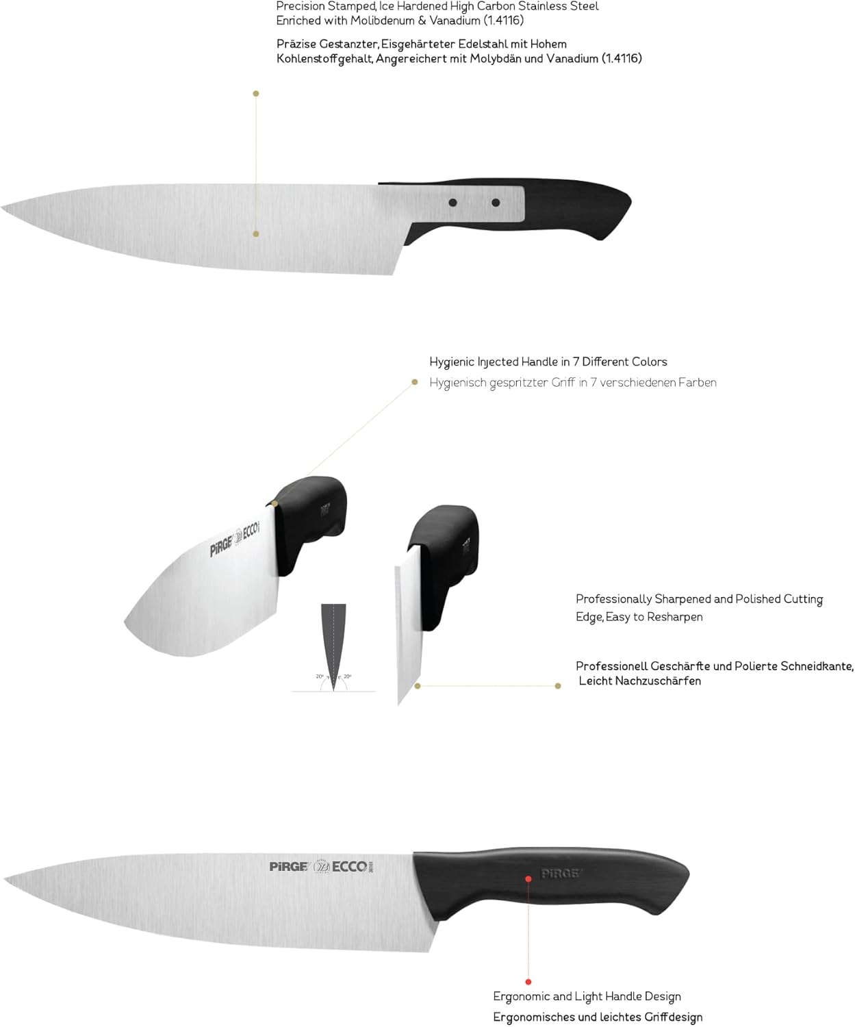 Metzgermesser, 19 cm|Schwarz