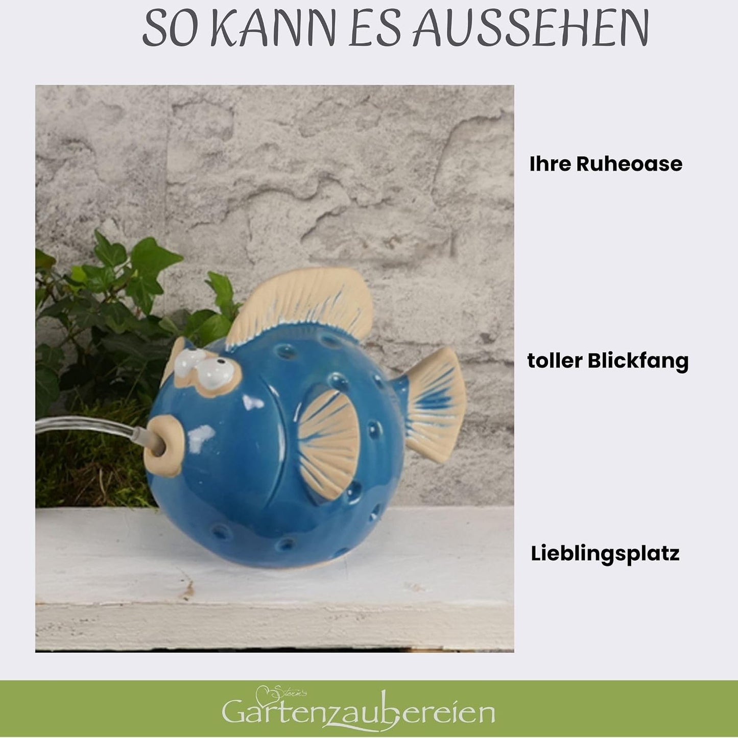 Fisch-Wasserspeier mit Pumpe