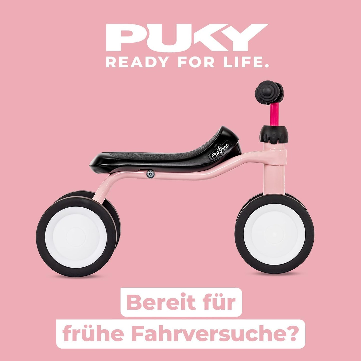 PUKYLINO Rutschfahrzeug mit Lenkerpolster retro rose, Retro Rose + Lenkerpolster
