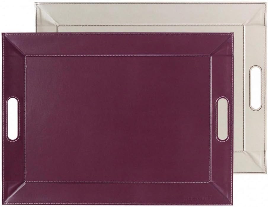 2-in-1 Serviertablett und Tischset, Pflaume/Elfenbein, 41 x 55 x 0.8 cm