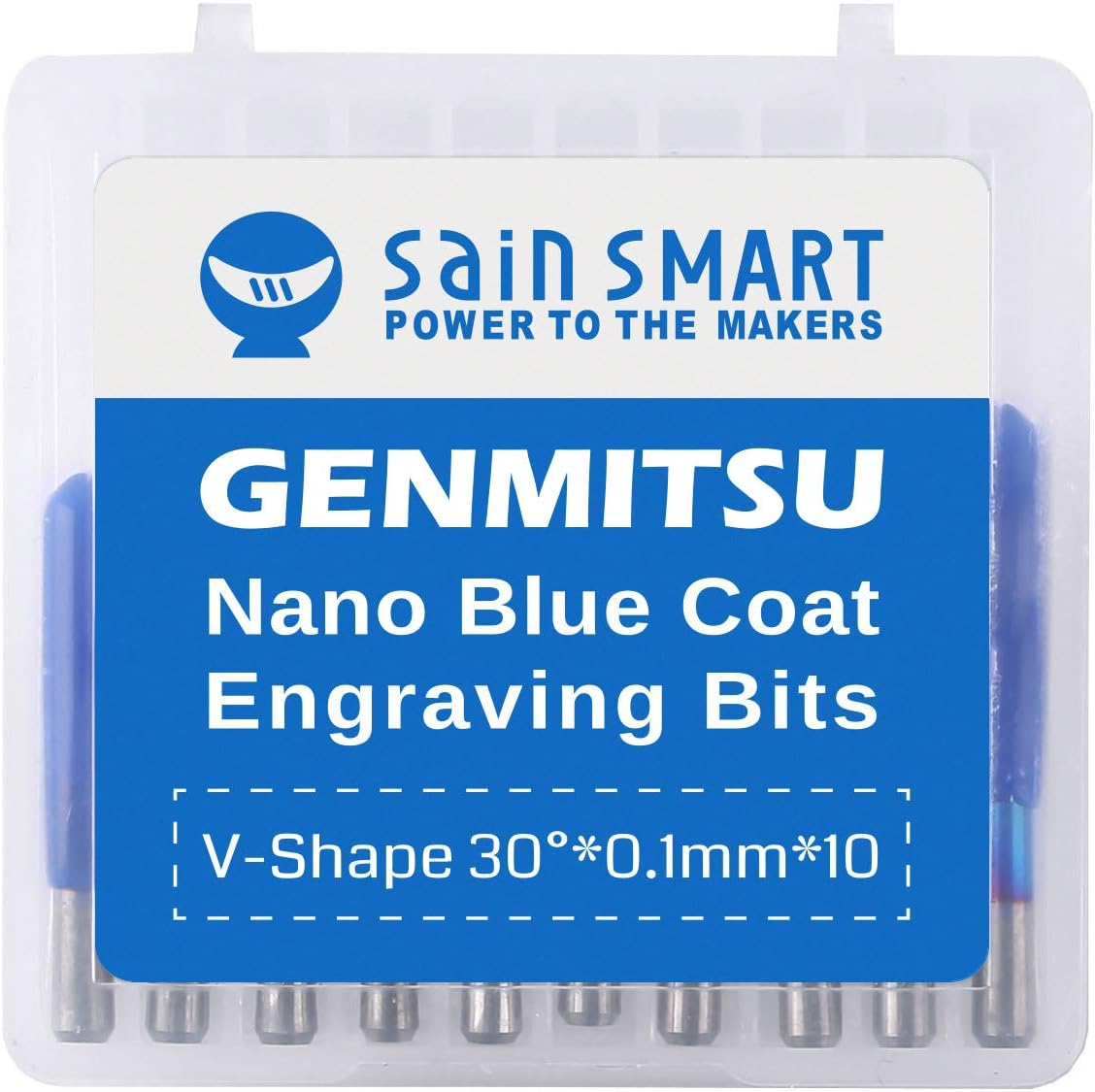 10-teiliges Gravierstichel-Set Nano Blue Coat, 30 Grad 0,1 mm Spitze