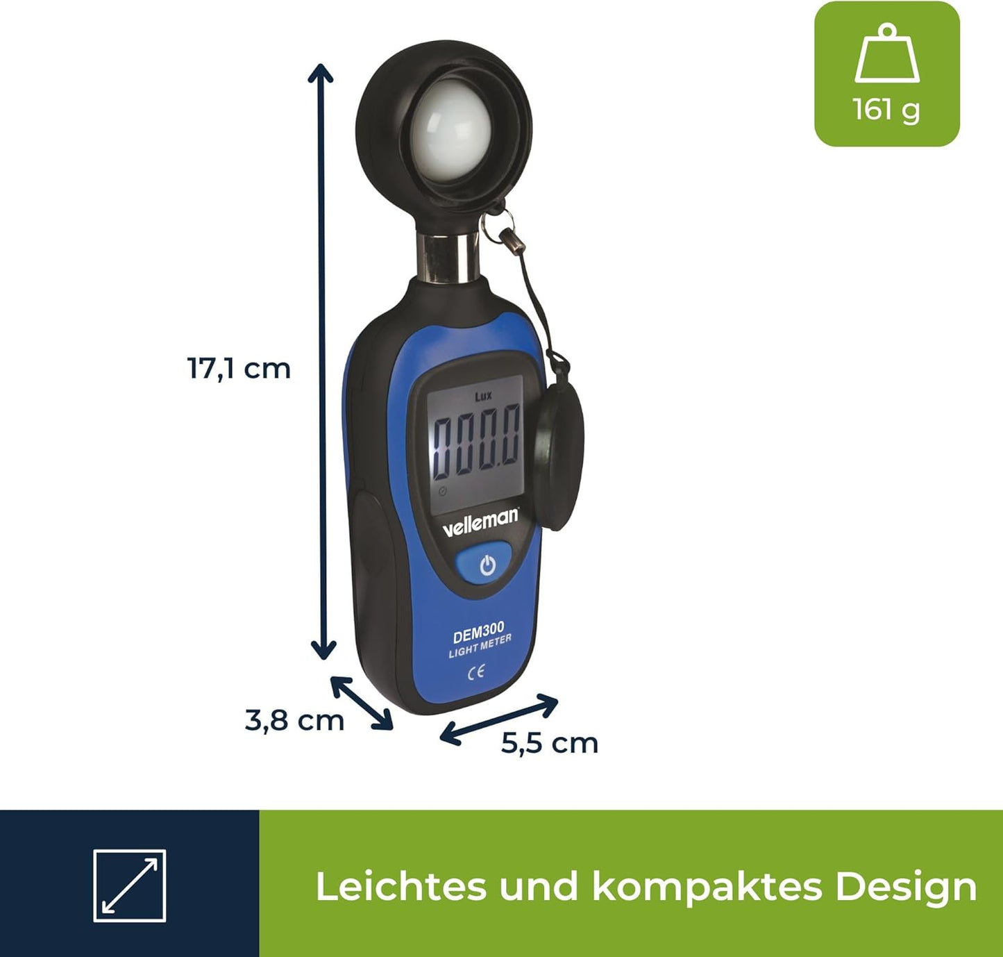 Digitales Luxmeter bis 200.000 Lux, tragbar