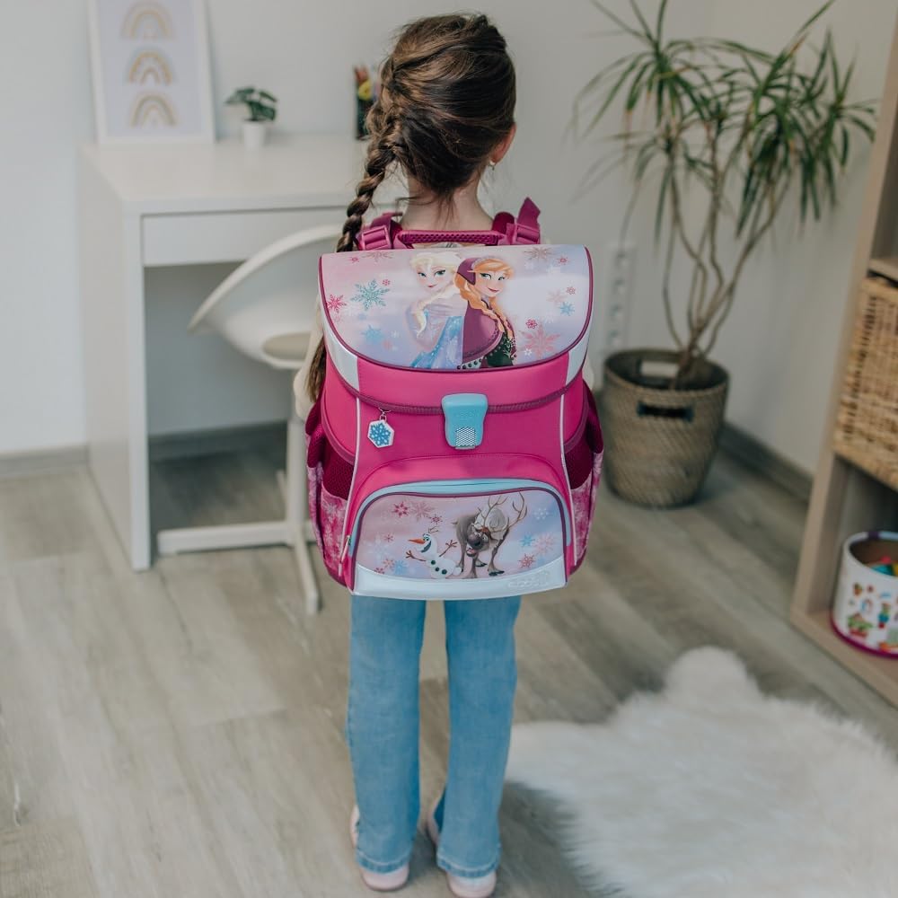9-teiliges Schulranzen-Set, Disney Frozen Rosa 9-teilig mit Sporttasche