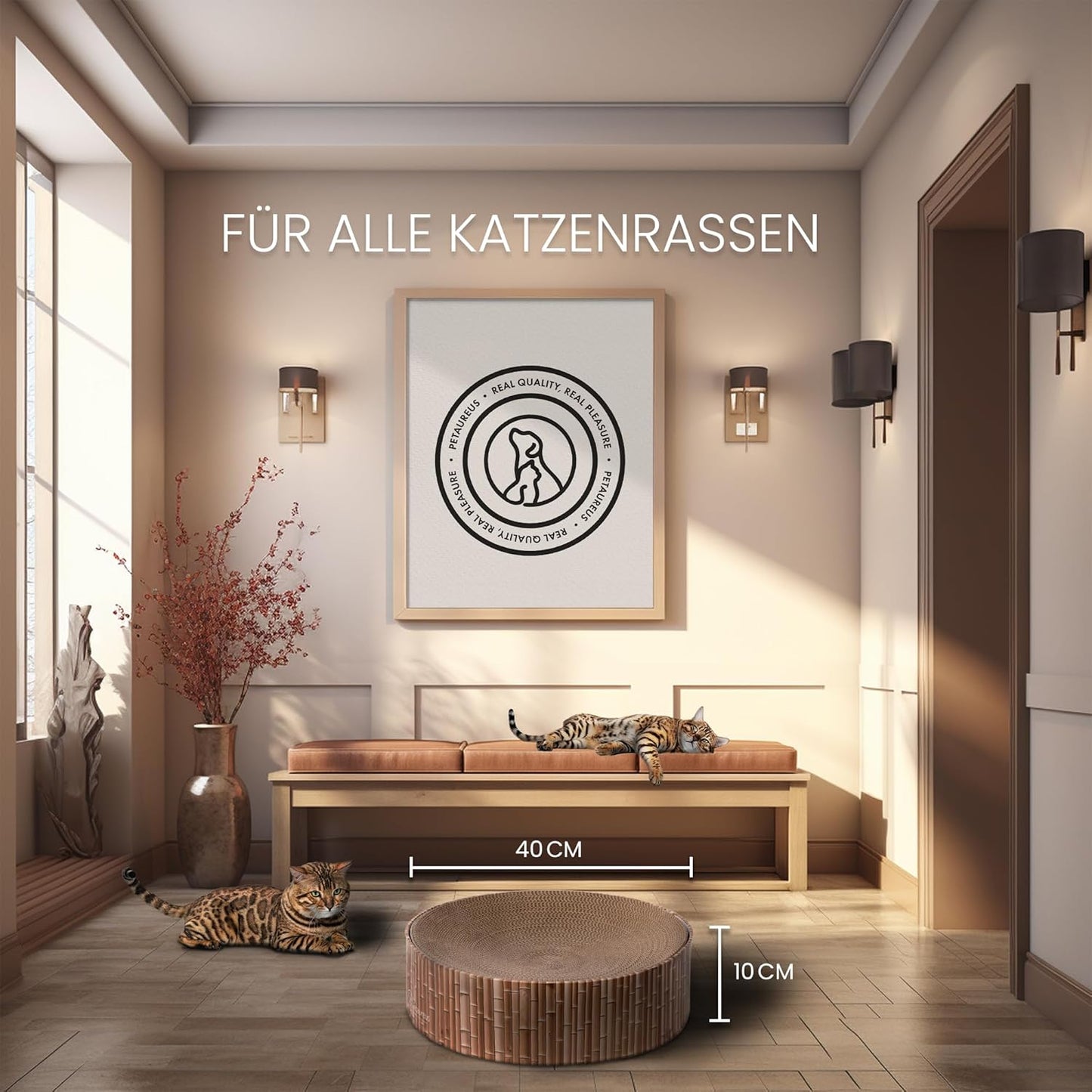 Kratzmöbel Zylinder mit wechselbarem Inlay, Bamboo