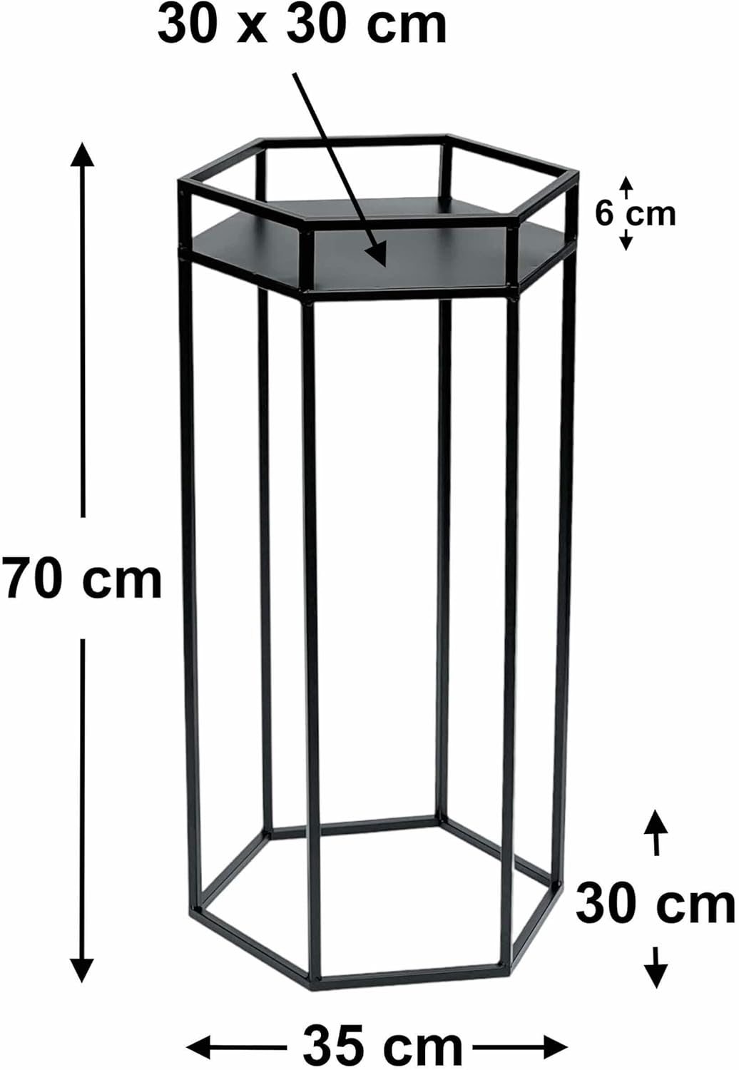 6-eckiger Blumenhocker, Höhe: 70 cm / L