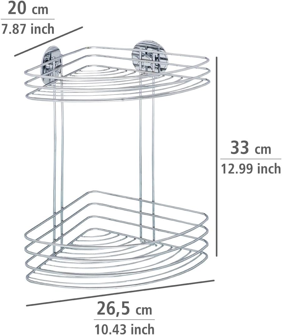Turbo-Loc Eckregal ohne Bohren, 33 x 20 x 26.5 cm Eckablage 2 Etagen Single