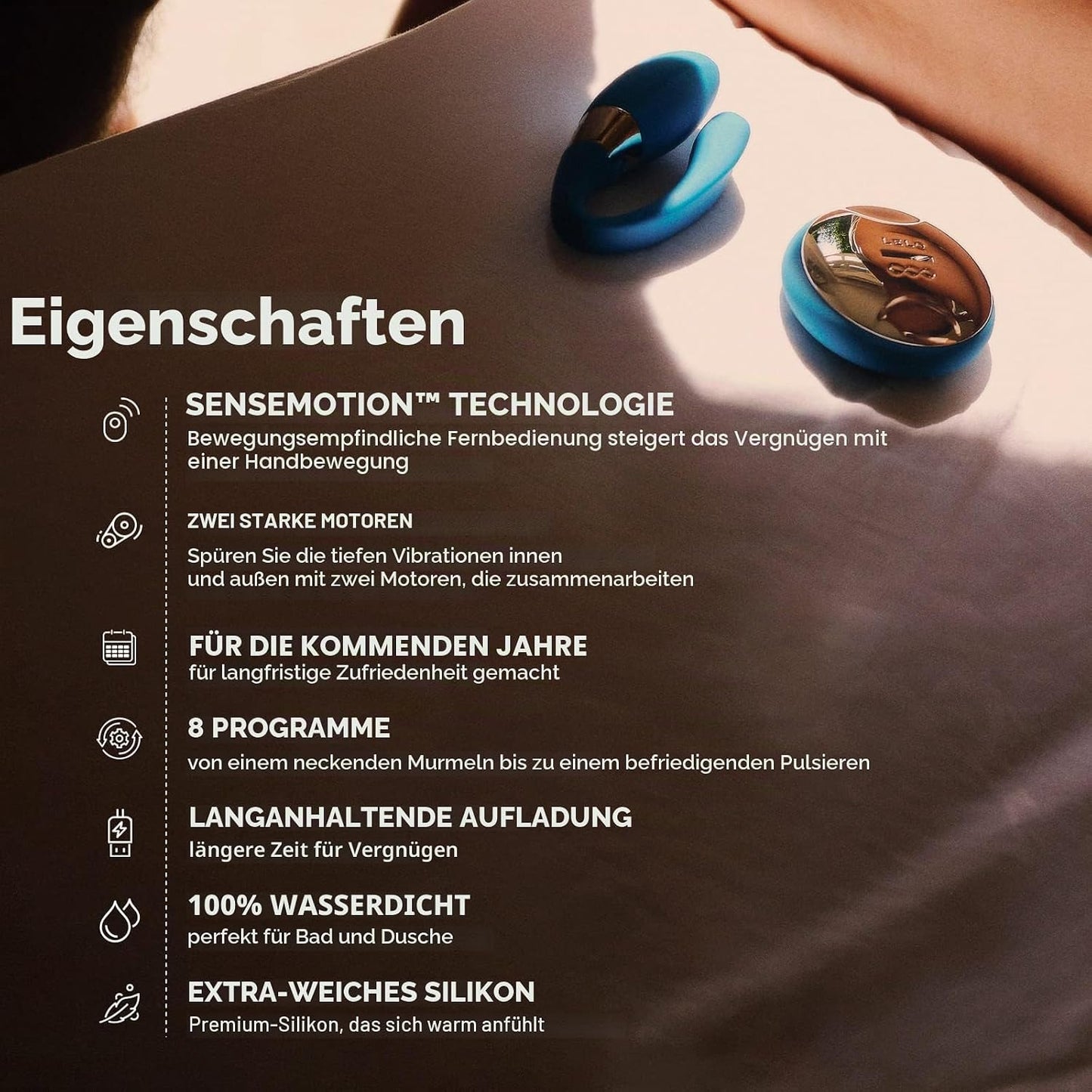 Tiani Duo Paarvibrator mit 2 Motoren und 8 Vibrationseinstellungen, Black TIANI Duo