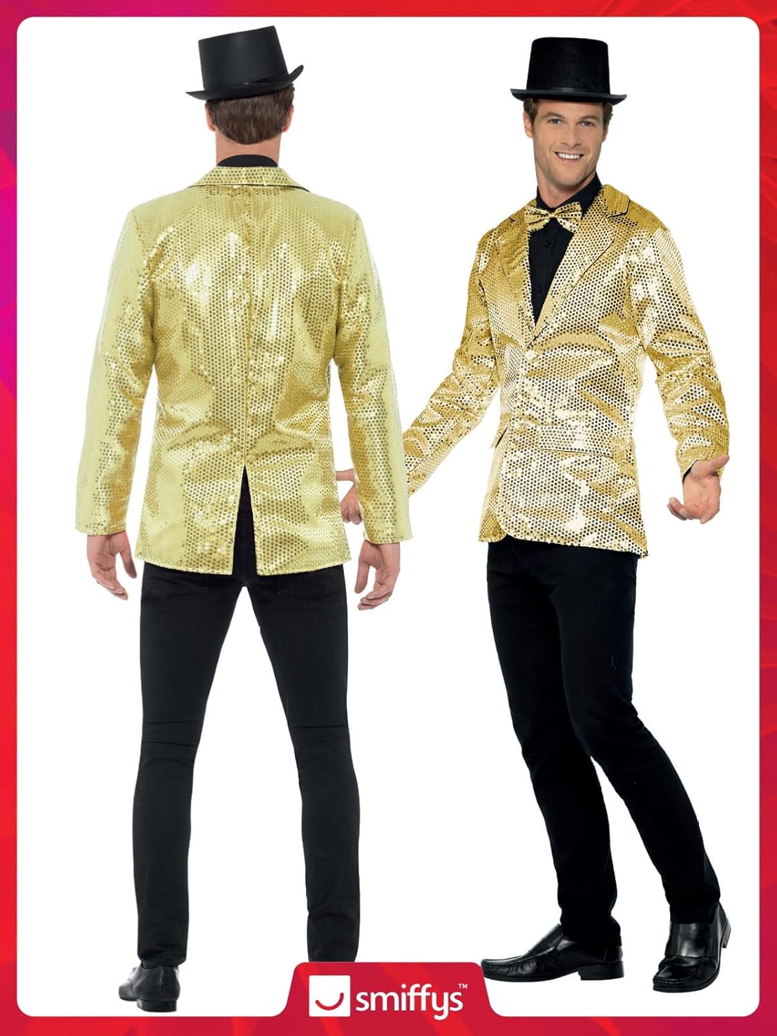 Herren Paillettenjacke, M Gold